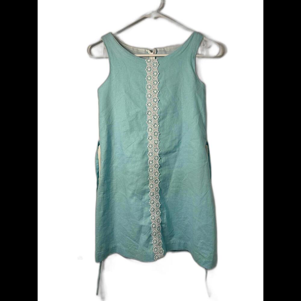 Maggie Breen too Blue linen dress girls size 12 - Picture 1 of 3